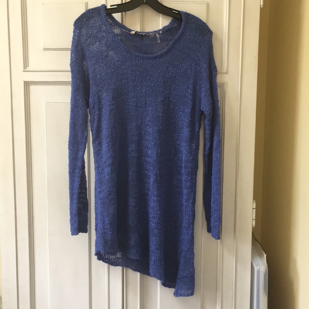 Soft Surroundings Blue Knit Sweater Size Medium